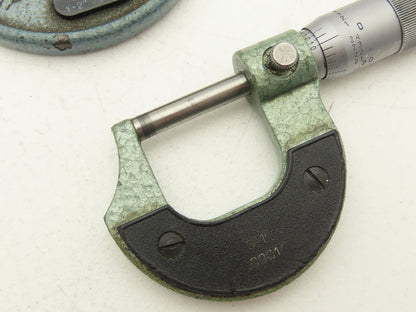 Mitutoyo 103-217 Outside Micrometer Set of 3pcs  0-1" 1-2" 2-3" Flat Anvils