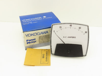 Yokogawa 250440PDPD Panel Meter AC Amperes Dial Gauge 0-80 Deviation 4.5"