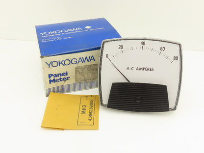 Yokogawa 250440PDPD Panel Meter AC Amperes Dial Gauge 0-80 Deviation 4.5"