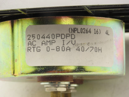 Yokogawa 250440PDPD Panel Meter AC Amperes Dial Gauge 0-80 Deviation 4.5"