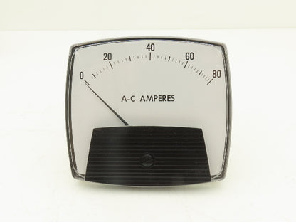 Yokogawa 250440PDPD Panel Meter AC Amperes Dial Gauge 0-80 Deviation 4.5"