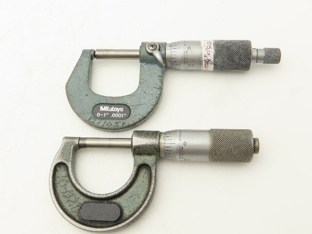 Scherr Tumico Mitutoyo 115-153 Outside Micrometer 0-1" Range Mixed Lot of 4
