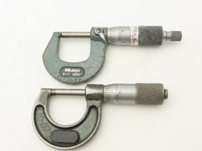 Scherr Tumico Mitutoyo 115-153 Outside Micrometer 0-1" Range Mixed Lot of 4