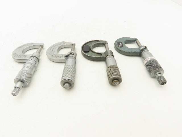Scherr Tumico Mitutoyo 115-153 Outside Micrometer 0-1" Range Mixed Lot of 4
