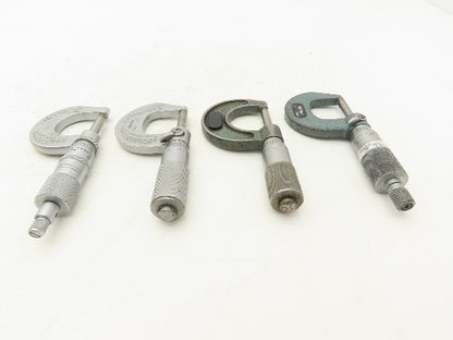Scherr Tumico Mitutoyo 115-153 Outside Micrometer 0-1" Range Mixed Lot of 4