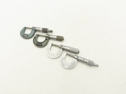 Scherr Tumico Mitutoyo 115-153 Outside Micrometer 0-1" Range Mixed Lot of 4