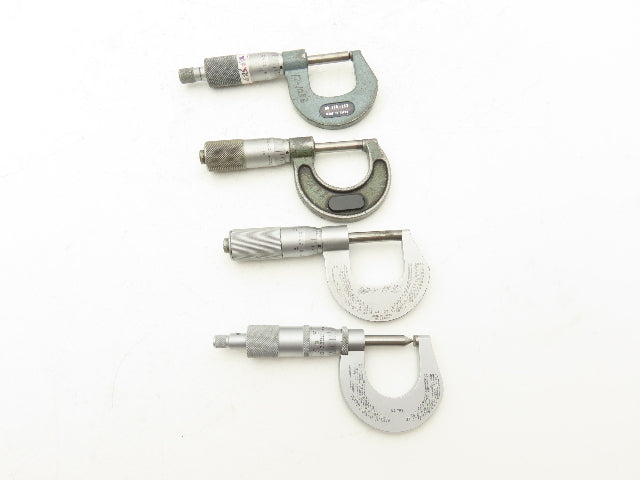 Scherr Tumico Mitutoyo 115-153 Outside Micrometer 0-1" Range Mixed Lot of 4