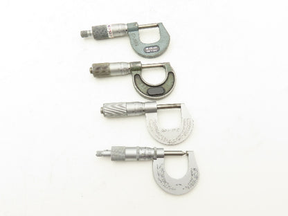 Scherr Tumico Mitutoyo 115-153 Outside Micrometer 0-1" Range Mixed Lot of 4