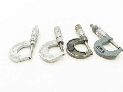 Scherr Tumico Mitutoyo 115-153 Outside Micrometer 0-1" Range Mixed Lot of 4