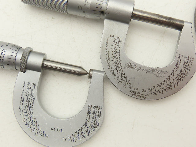 Scherr Tumico Mitutoyo 115-153 Outside Micrometer 0-1" Range Mixed Lot of 4