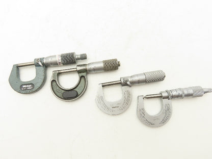 Scherr Tumico Mitutoyo 115-153 Outside Micrometer 0-1" Range Mixed Lot of 4