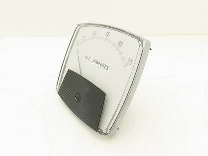 Yokogawa YEW-250440LSPB Panel Meter AC Amperes Dial Gauge 0-75 Deviation 4.5"