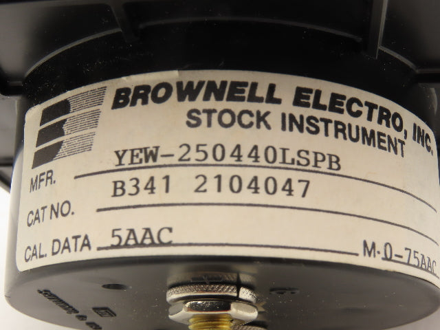 Yokogawa YEW-250440LSPB Panel Meter AC Amperes Dial Gauge 0-75 Deviation 4.5"