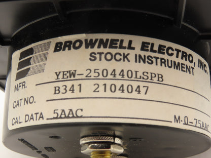 Yokogawa YEW-250440LSPB Panel Meter AC Amperes Dial Gauge 0-75 Deviation 4.5"