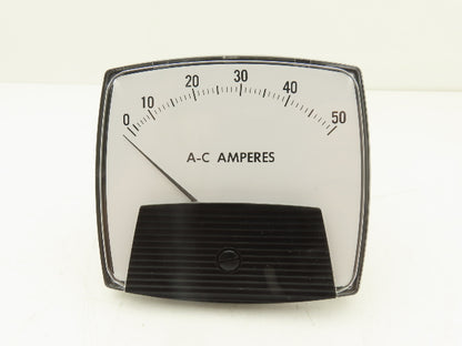 Yokogawa 250440NTNT Panel Meter AC Amperes Dial Gauge 0-50 Deviation 4.5"