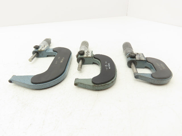 Mitutoyo 193 Mechanical Digit Outside Micrometer 0-1" 1-2" 2-3"  Set of 3