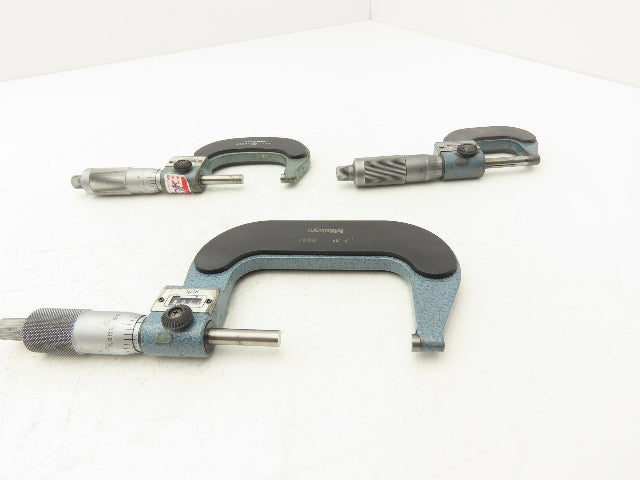 Mitutoyo 193 Mechanical Digit Outside Micrometer 0-1" 1-2" 2-3"  Set of 3