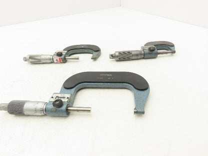 Mitutoyo 193 Mechanical Digit Outside Micrometer 0-1" 1-2" 2-3"  Set of 3