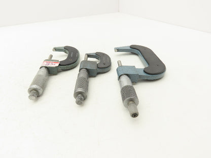 Mitutoyo 193 Mechanical Digit Outside Micrometer 0-1" 1-2" 2-3"  Set of 3