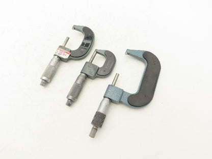 Mitutoyo 193 Mechanical Digit Outside Micrometer 0-1" 1-2" 2-3"  Set of 3