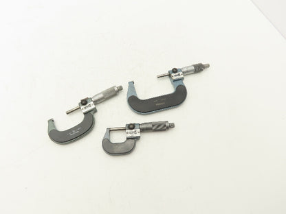 Mitutoyo 193 Mechanical Digit Outside Micrometer 0-1" 1-2" 2-3"  Set of 3