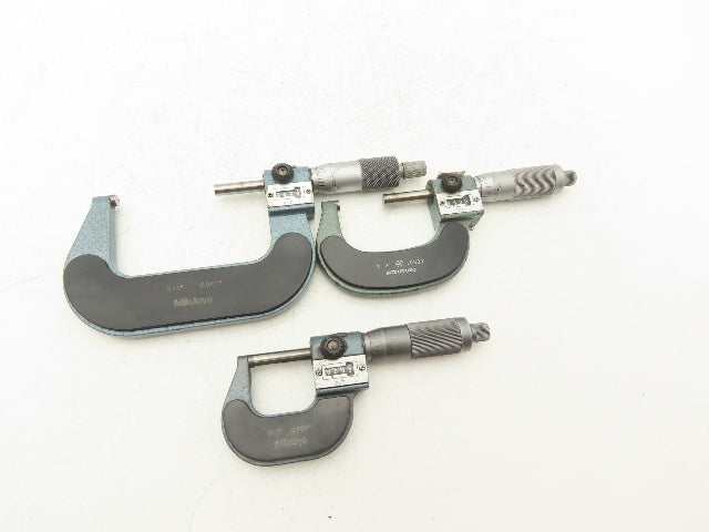 Mitutoyo 193 Mechanical Digit Outside Micrometer 0-1" 1-2" 2-3"  Set of 3