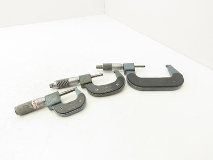 Mitutoyo 193 Mechanical Digit Outside Micrometer 0-1" 1-2" 2-3"  Set of 3