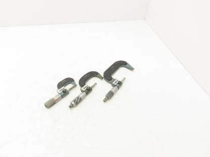 Mitutoyo 193 Mechanical Digit Outside Micrometer 0-1" 1-2" 2-3"  Set of 3