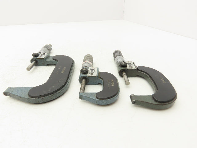 Mitutoyo 193 Mechanical Digit Outside Micrometer 0-1" 1-2" 2-3"  Set of 3