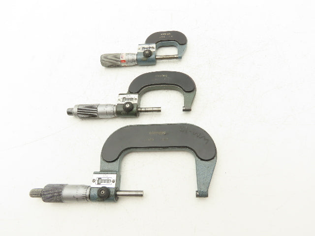 Mitutoyo 193 Mechanical Digit Outside Micrometer 0-1" 1-2" 2-3"  Set of 3