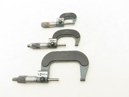 Mitutoyo 193 Mechanical Digit Outside Micrometer 0-1" 1-2" 2-3"  Set of 3