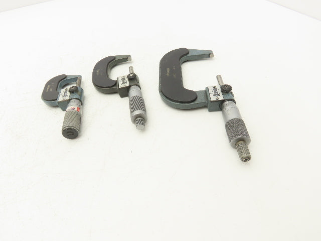 Mitutoyo 193 Mechanical Digit Outside Micrometer 0-1" 1-2" 2-3"  Set of 3