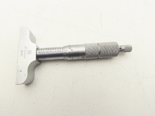 Mitutoyo 129-127 Depth Micrometer 0-4" Range with 4 Rods 2.5" Base DMC 2.5-4"