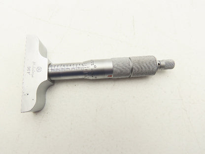 Mitutoyo 129-127 Depth Micrometer 0-4" Range with 4 Rods 2.5" Base DMC 2.5-4"