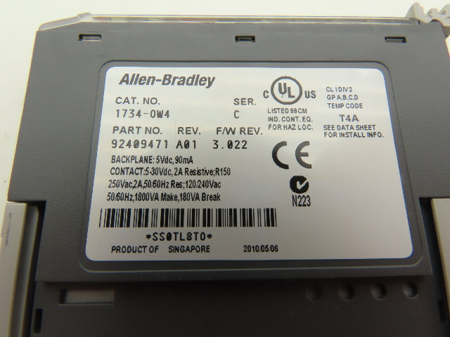 Allen Bradley 1734-OW4 Point I/O 4Pt Digital Output Module 24VDC Ser C