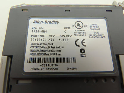 Allen Bradley 1734-OW4 Point I/O 4Pt Digital Output Module 24VDC Ser C