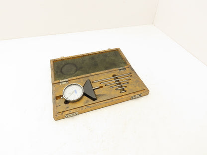 Fowler 52-125-006 Dial Depth Gage 0-22" .001" 4"Base with 6 Rods Complete Set