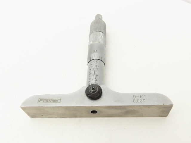 Fowler 52-225-116-0 Depth Micrometer 0-6" .001" 4"Base 6 Rods Complete Set