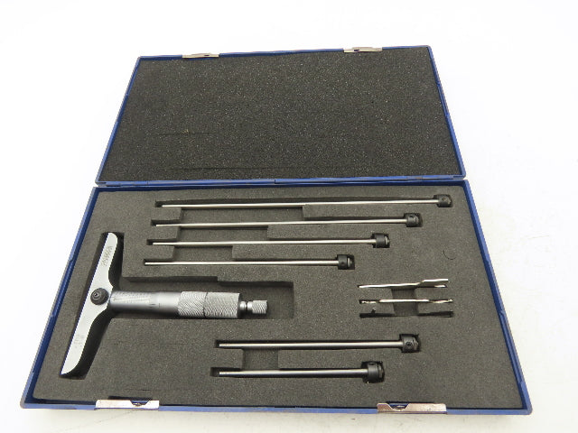 Fowler 52-225-116-0 Depth Micrometer 0-6" .001" 4"Base 6 Rods Complete Set