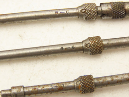 Starrett 124B Vintage Solid Rod Inside Micrometer Set 2"-12" 10 Rods