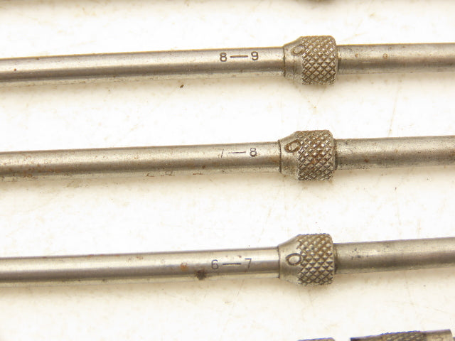 Starrett 124B Vintage Solid Rod Inside Micrometer Set 2"-12" 10 Rods
