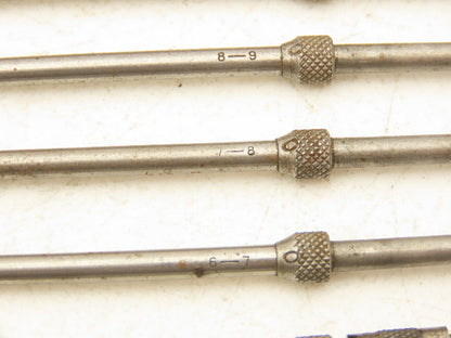 Starrett 124B Vintage Solid Rod Inside Micrometer Set 2"-12" 10 Rods