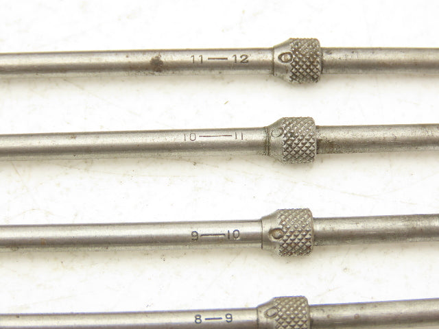 Starrett 124B Vintage Solid Rod Inside Micrometer Set 2"-12" 10 Rods