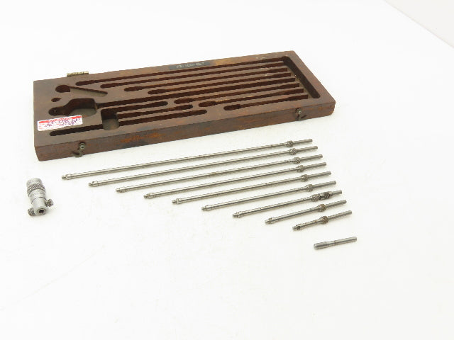 Starrett 124B Vintage Solid Rod Inside Micrometer Set 2"-12" 10 Rods