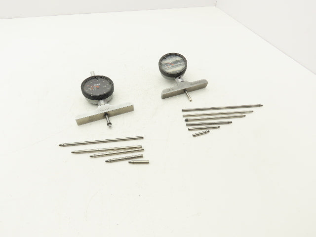 Fowler 52-520-110-1 Dial Indicator 0-1" Range Mitutoyo Depth Micrometer Lot of 2