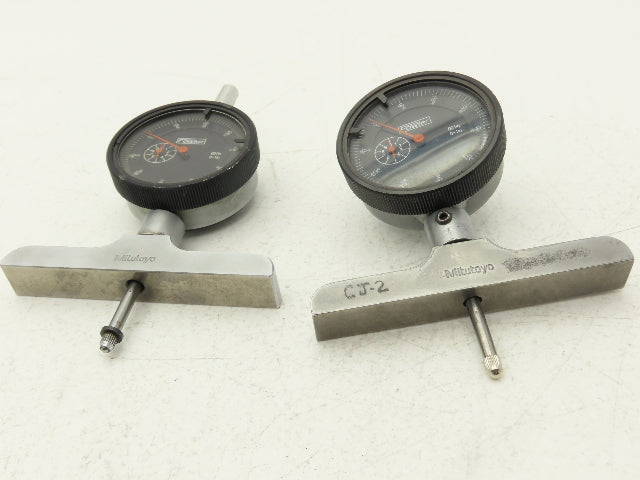 Fowler 52-520-110-1 Dial Indicator 0-1" Range Mitutoyo Depth Micrometer Lot of 2