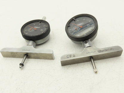 Fowler 52-520-110-1 Dial Indicator 0-1" Range Mitutoyo Depth Micrometer Lot of 2