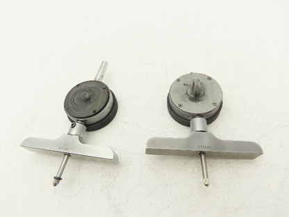 Fowler 52-520-110-1 Dial Indicator 0-1" Range Mitutoyo Depth Micrometer Lot of 2
