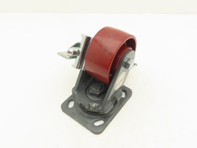 Hamilton Heavy Duty Casters Swivel Total Lock 4X2" Wheel 5-5/8" Height Cast Iron