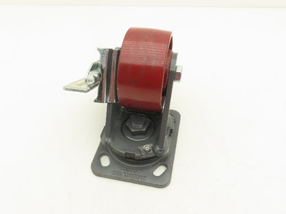 Hamilton Heavy Duty Casters Swivel Total Lock 4X2" Wheel 5-5/8" Height Cast Iron